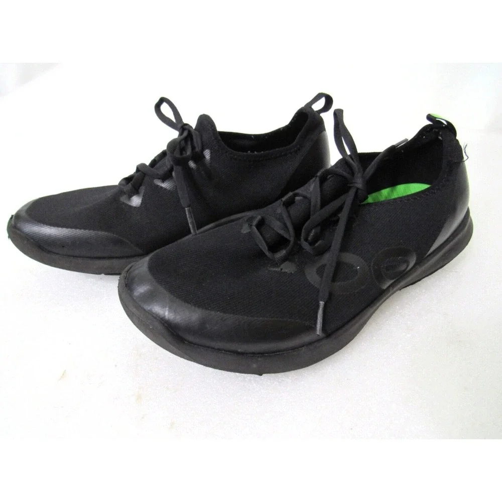 Oofos OOMG Sport LS Low Comfort‎ Shoes Men's size 10 Black Textile White